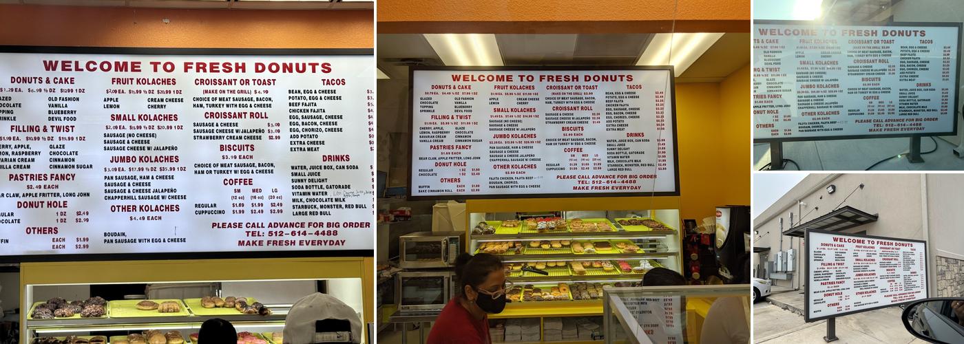 Fresh Donuts Menu
