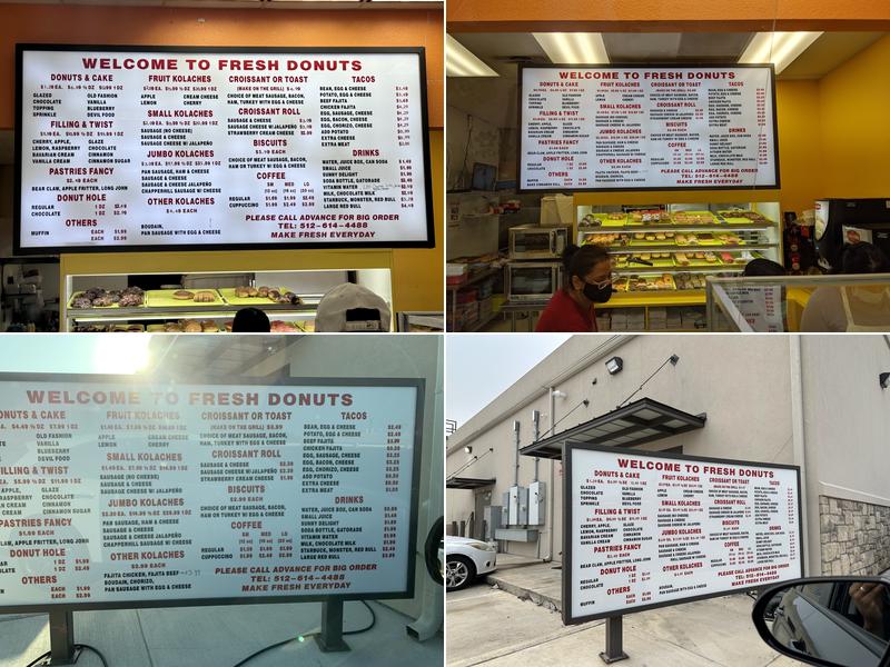 Fresh Donuts Menu