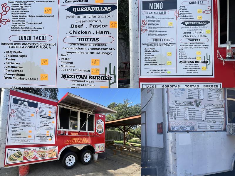 Bella's Tacos Menu