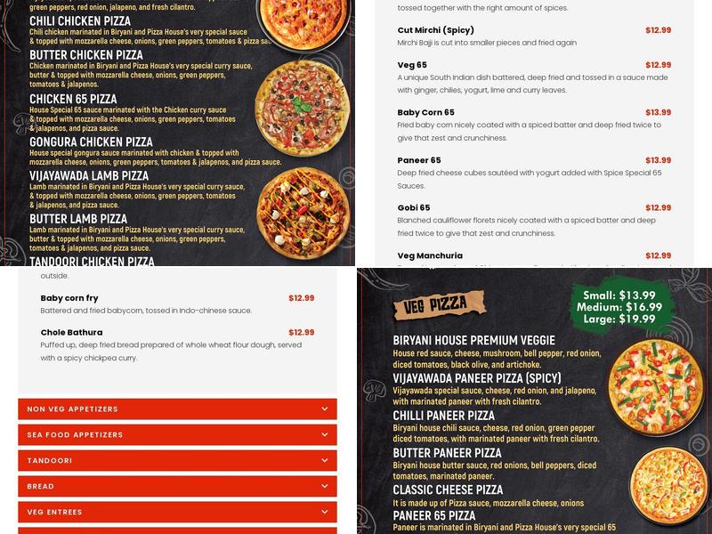 Biryani Pizza House Menu