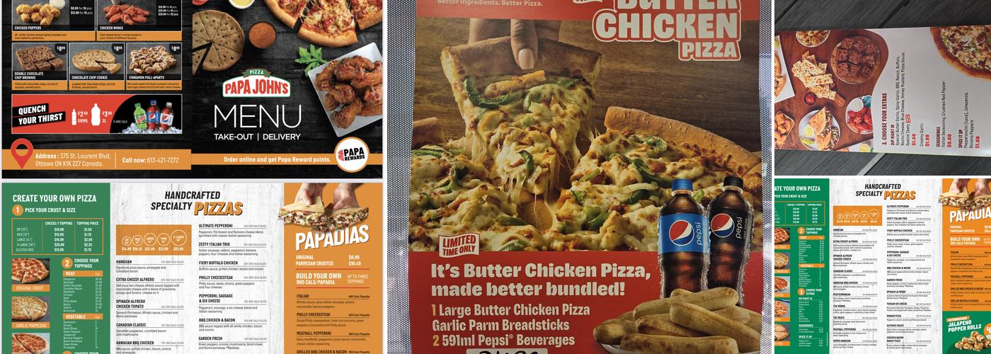 Papa Johns Pizza Menu