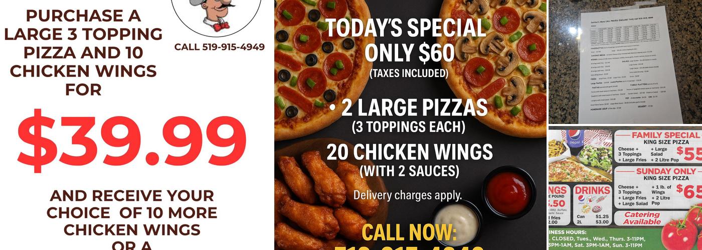 Davinci's Pizza Menu