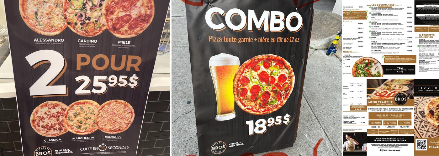 Pizzeria Bros (CDN) Menu