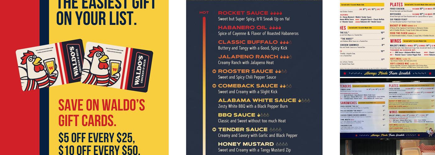 Waldo's Chicken and Beer Menu