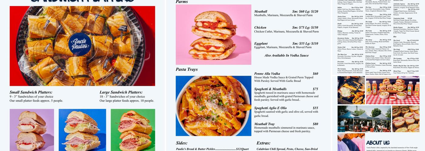 Uncle Paulie's Deli 3rd St. Menu