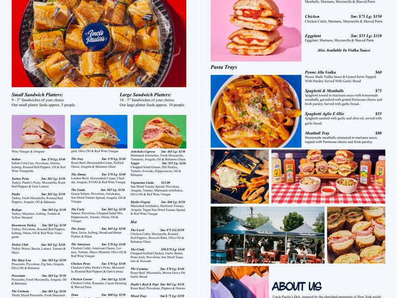 Uncle Paulie's Deli 3rd St. Menu