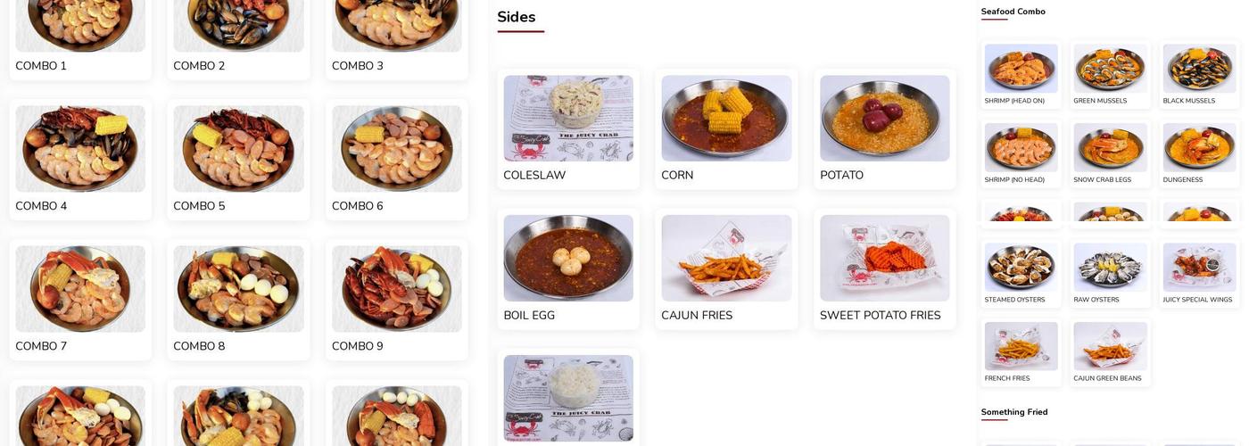 The Juicy Crab Menu