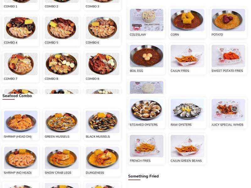 The Juicy Crab Menu