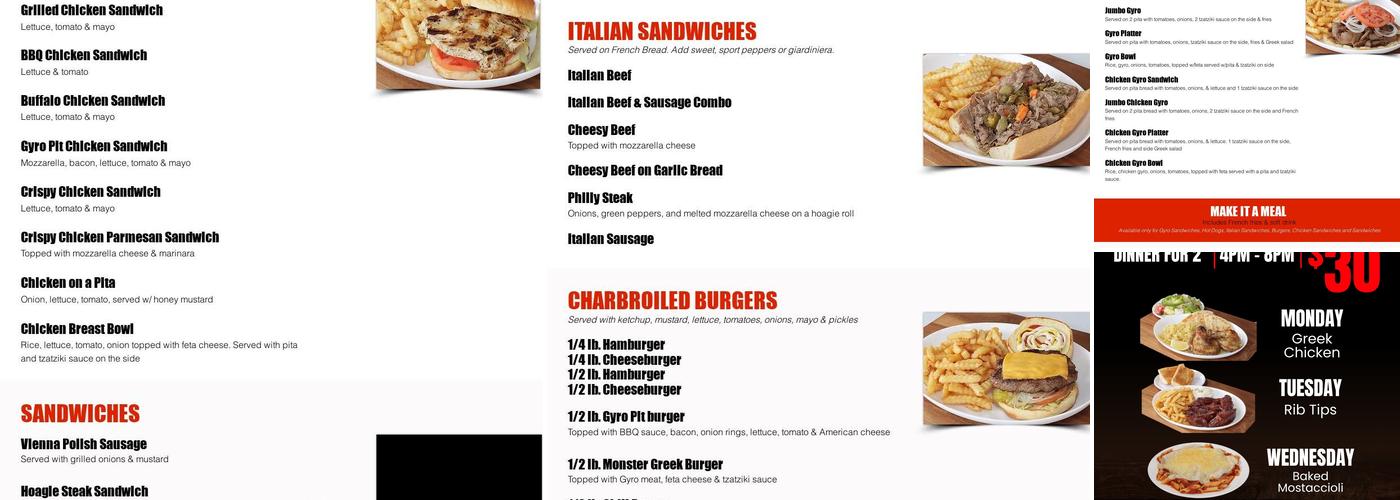 Gyro Pit Menu