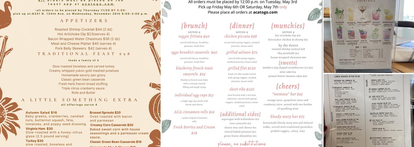 A Catered Affair Menu