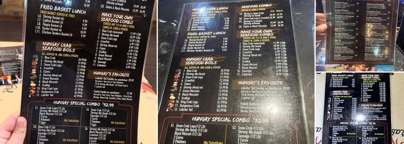 Hungry Crab Menu