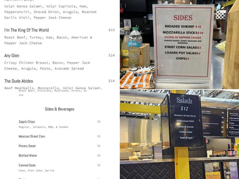 Subdivision Sandwich Company Menu