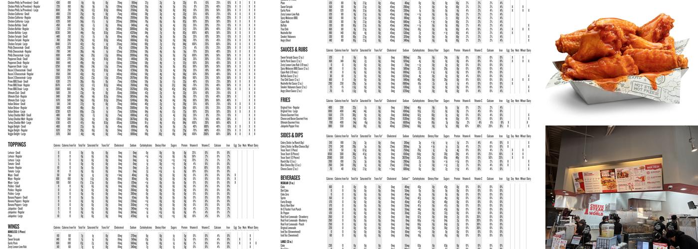 Charleys Cheesesteaks Menu
