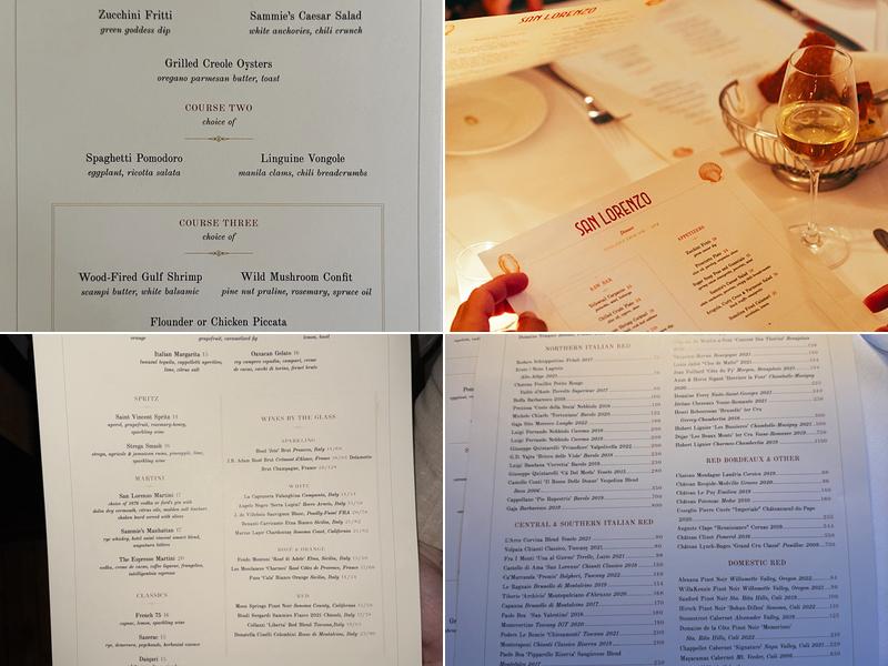 San Lorenzo Restaurant and Paradise Lounge Menu