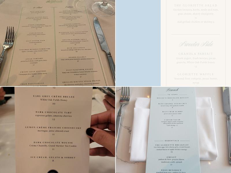 The Gloriette Menu