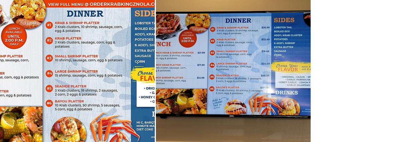 Krab Kingz Seafood NOLA Menu