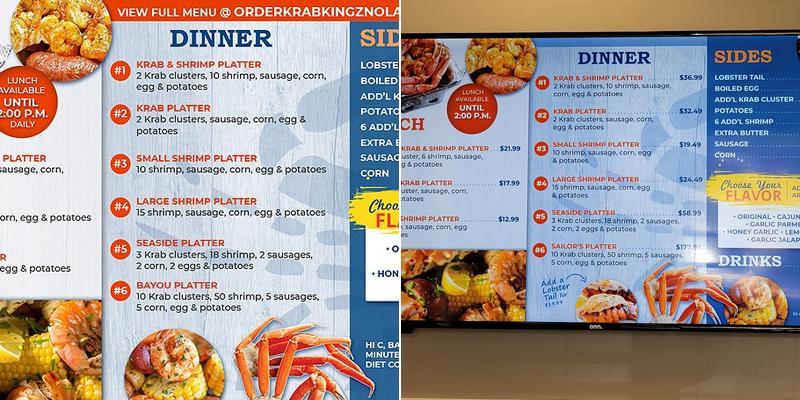 Krab Kingz Seafood NOLA Menu