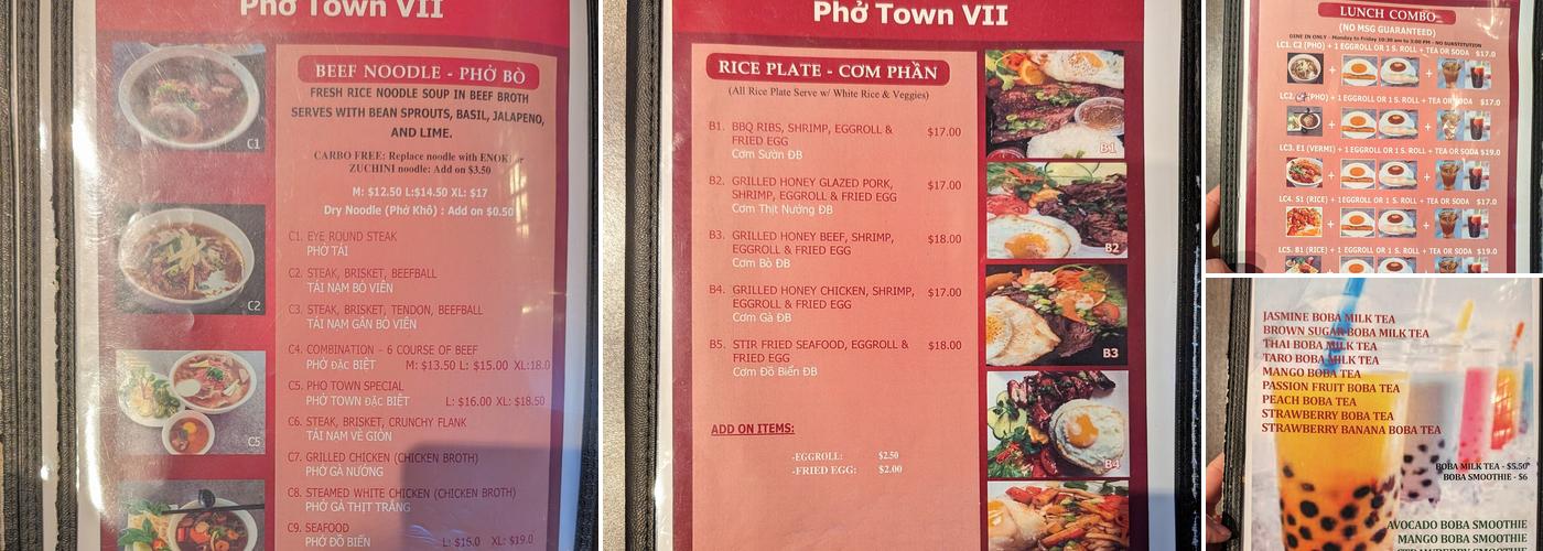 Pho Town 7 Menu