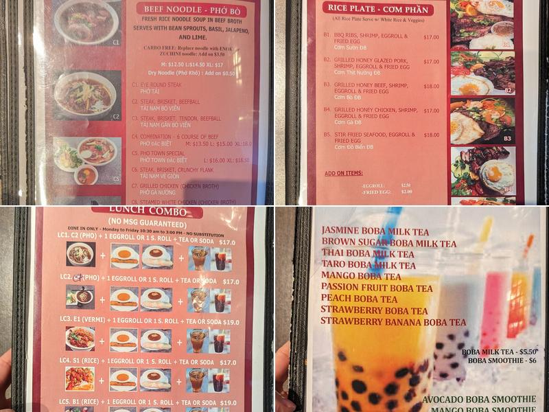 Pho Town 7 Menu