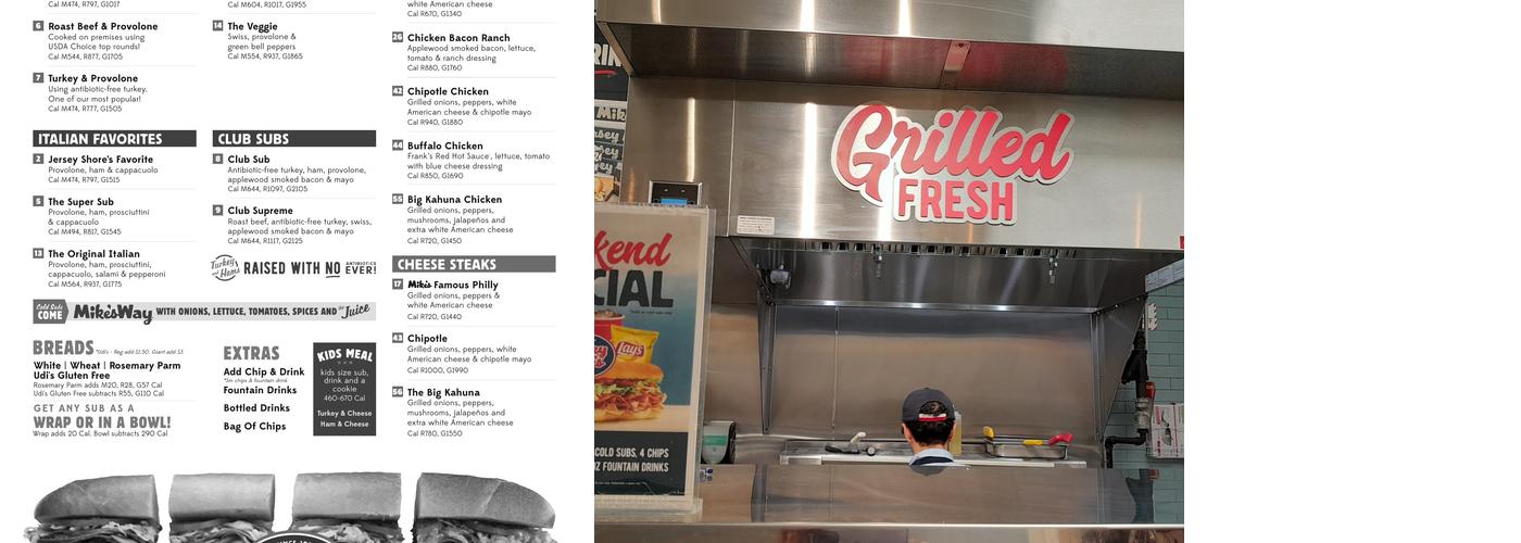 Jersey Mike's Subs Menu