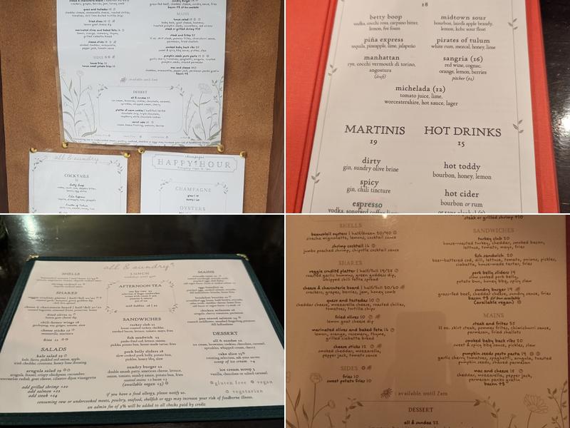 all & sundry Menu