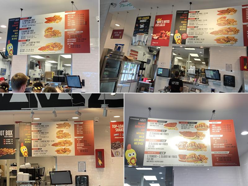 Dave's Hot Chicken Menu
