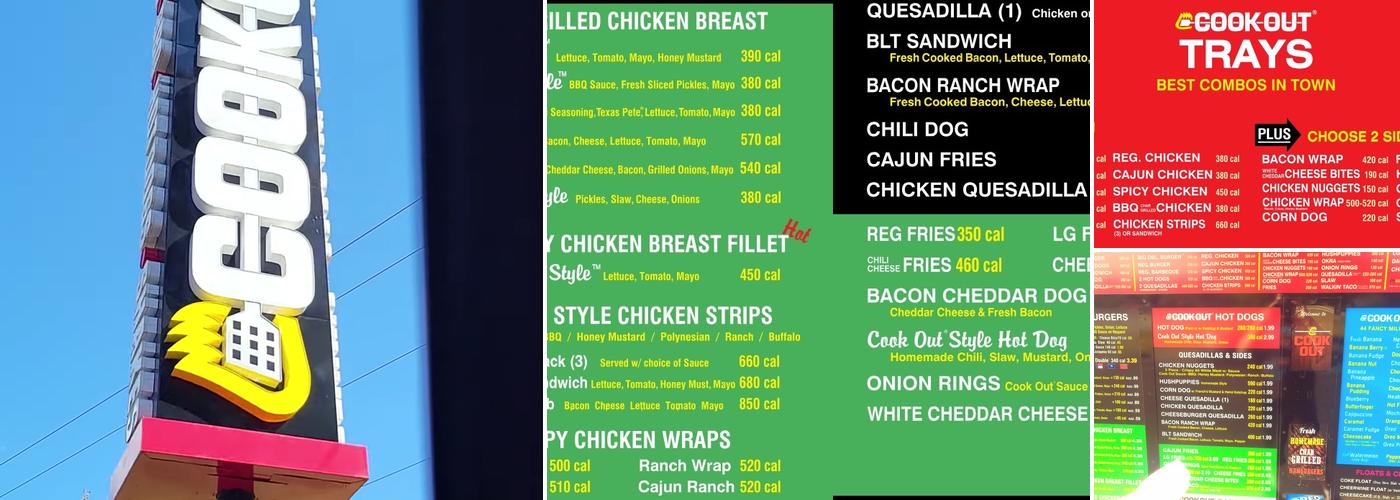 Cook Out Menu