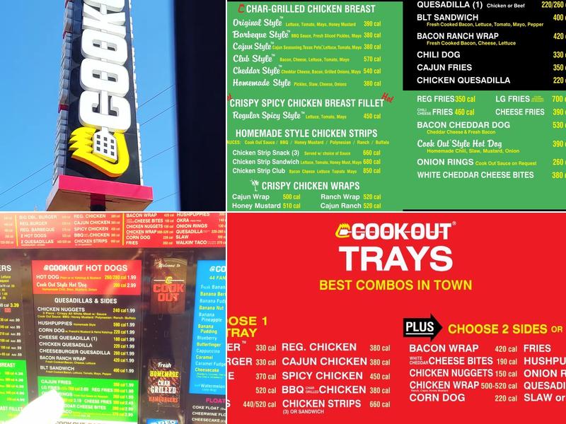 Cook Out Menu