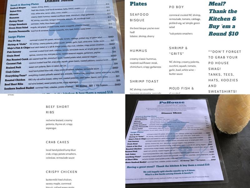 Po House, Good Eats & Libations, Sound - Side Dining Menu