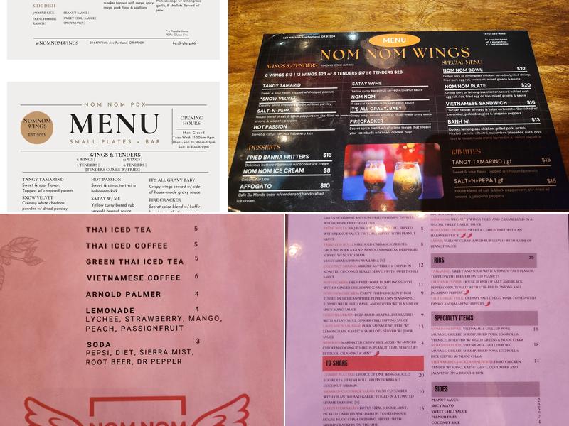 Nom Nom Wings PDX Menu