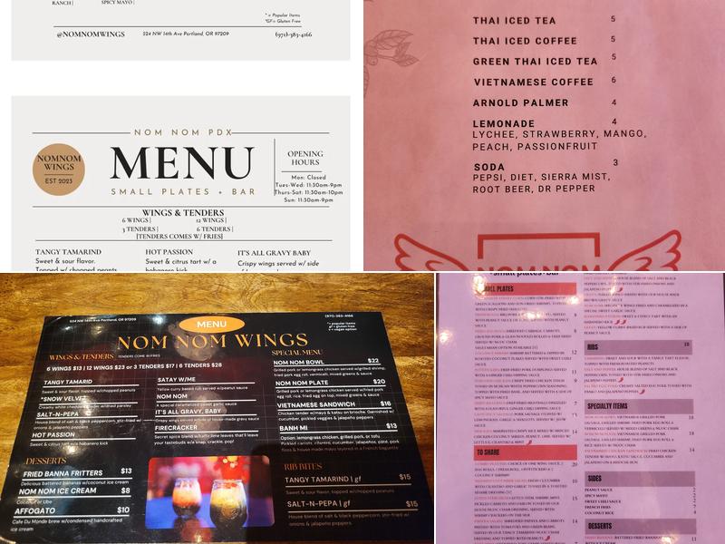 Nom Nom Asian Tapas and Bar Menu