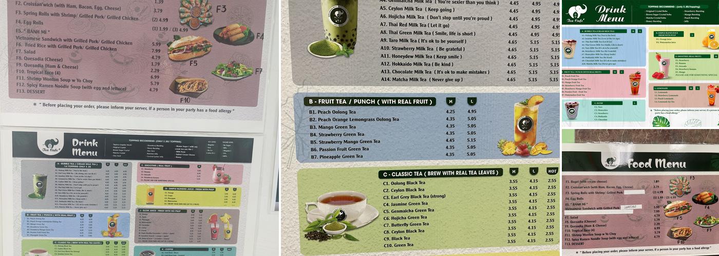 Tea Cafe' Menu