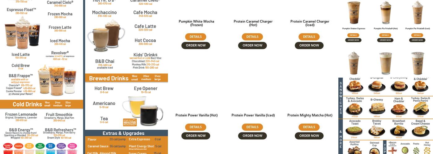 Beans & Brews Coffeehouse Menu