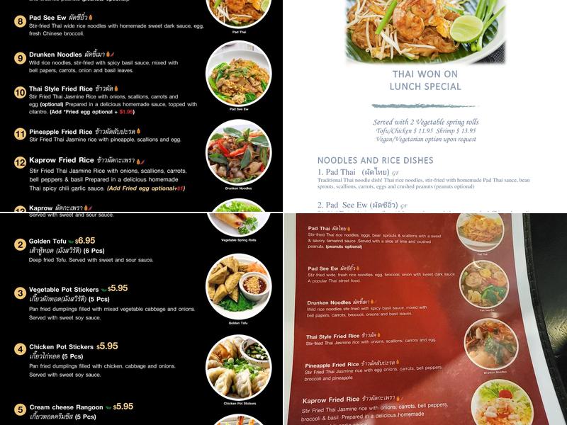 thai won on Menu