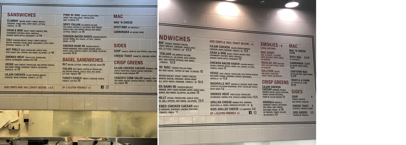 Chachi's Menu