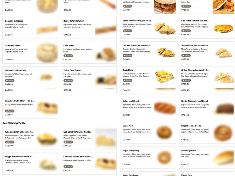 Bakery on Mavis Menu