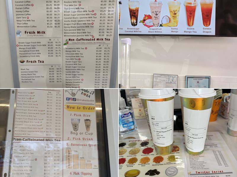 ShakeiT Boba Menu