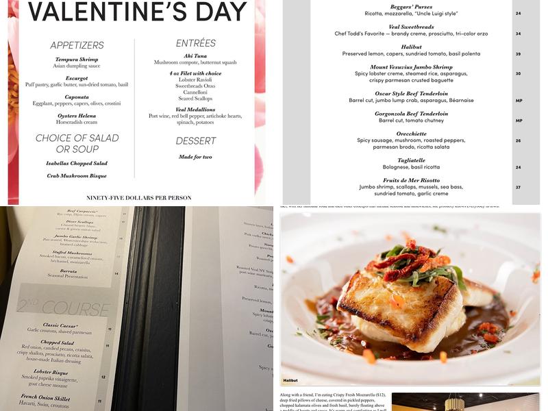 Isabellas Italian Menu