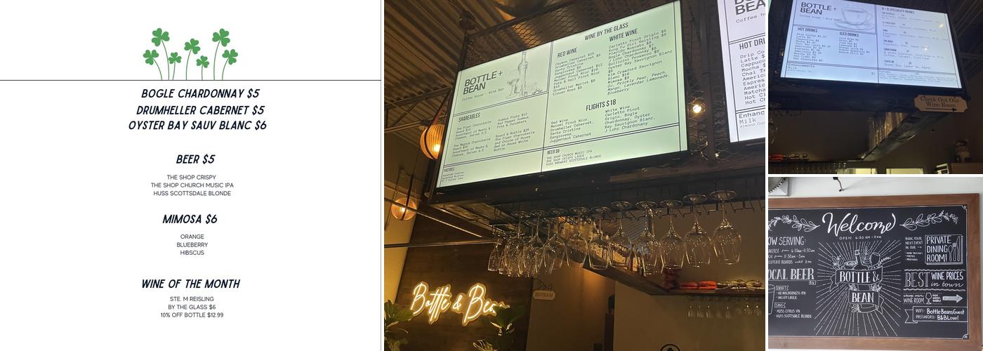Bottle & Bean Menu