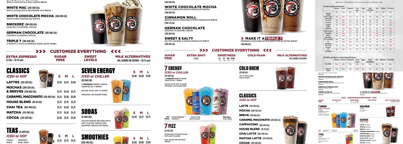 7 Brew Coffee Menu