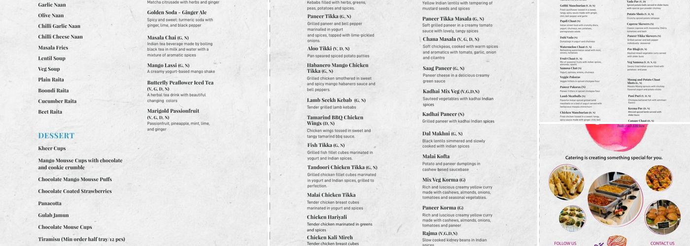 Rangeen Kitchen Menu