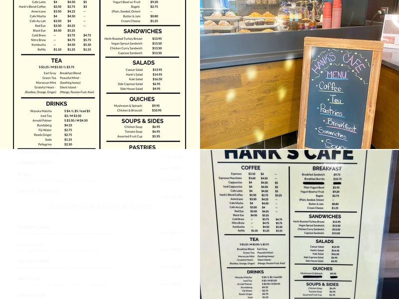 Hank's Cafe Menu