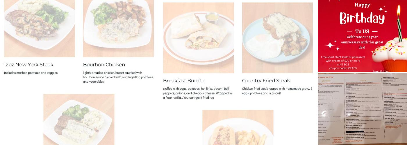 Lola’s Kitchen Menu