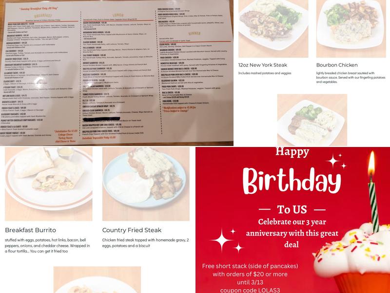 Lola’s Kitchen Menu