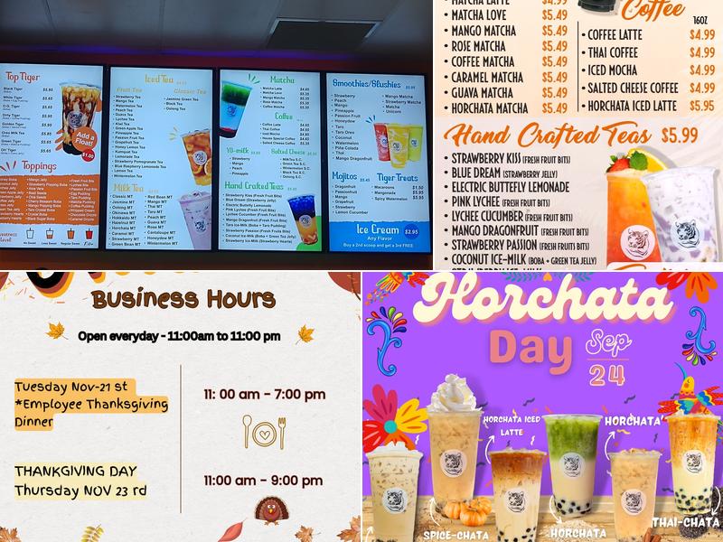 Tiger Boba Fresno Menu