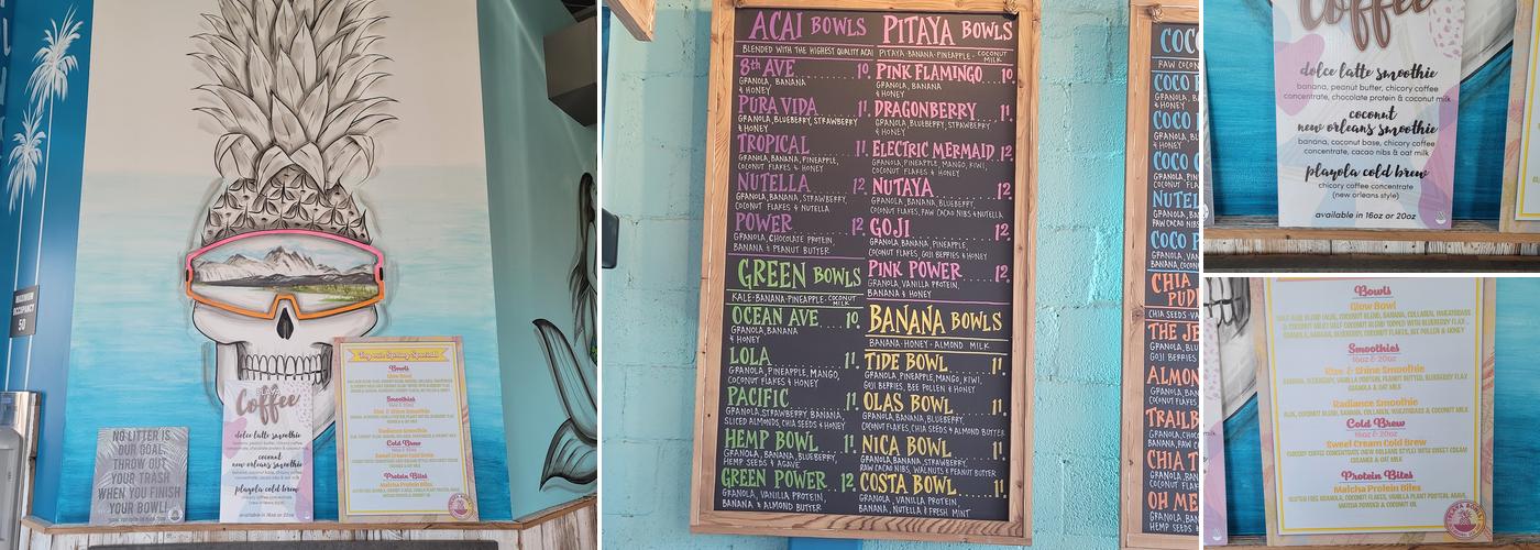 Playa Bowls Menu
