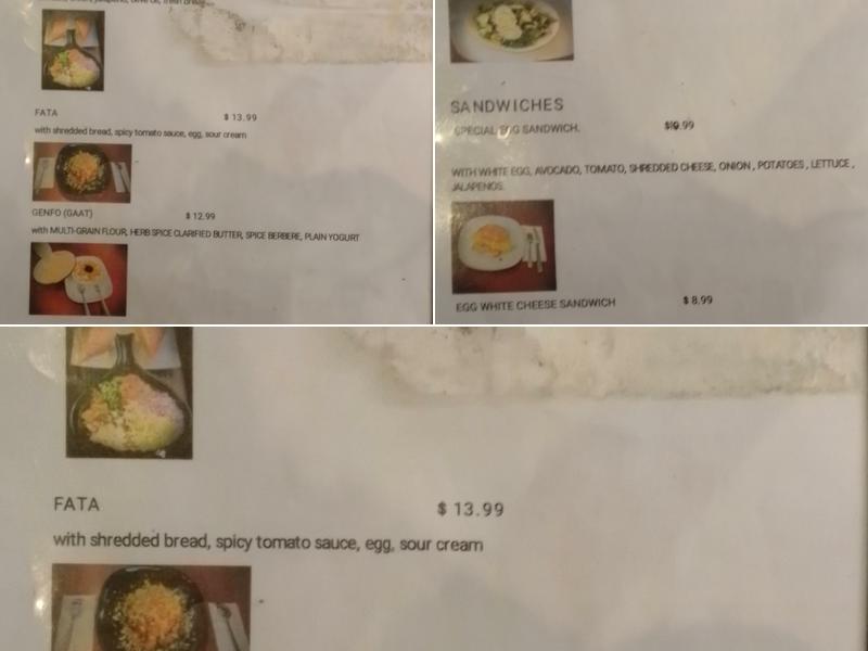 5 Star Café Eritrean & Ethiopian Restaurant Menu