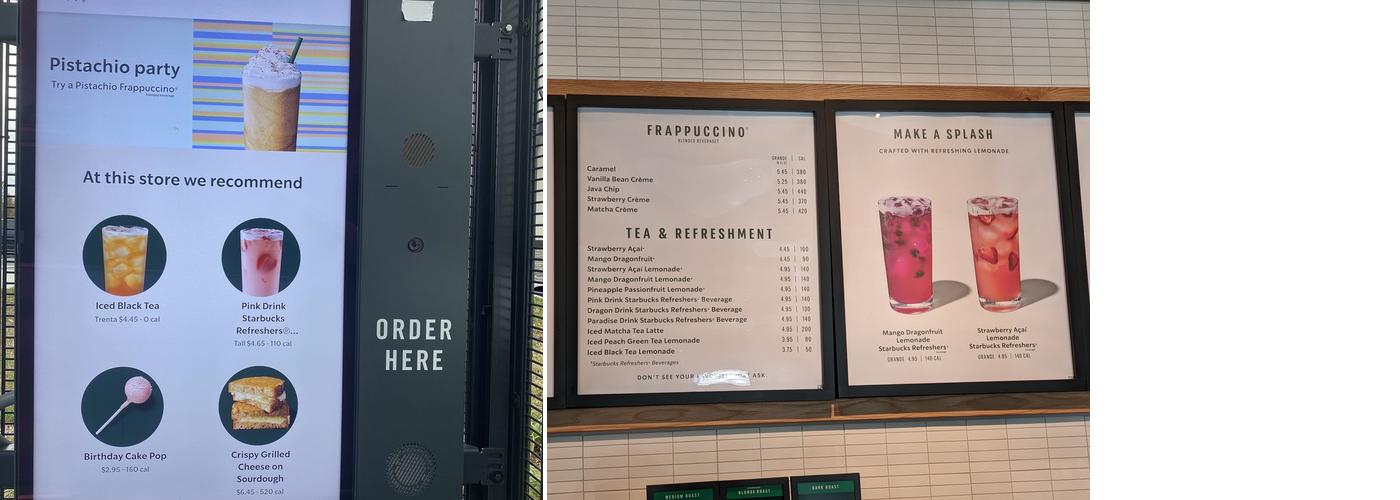 Starbucks Menu