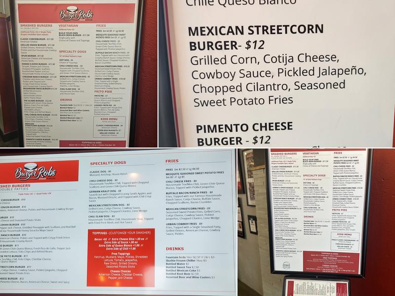 BurgerRobs Menu