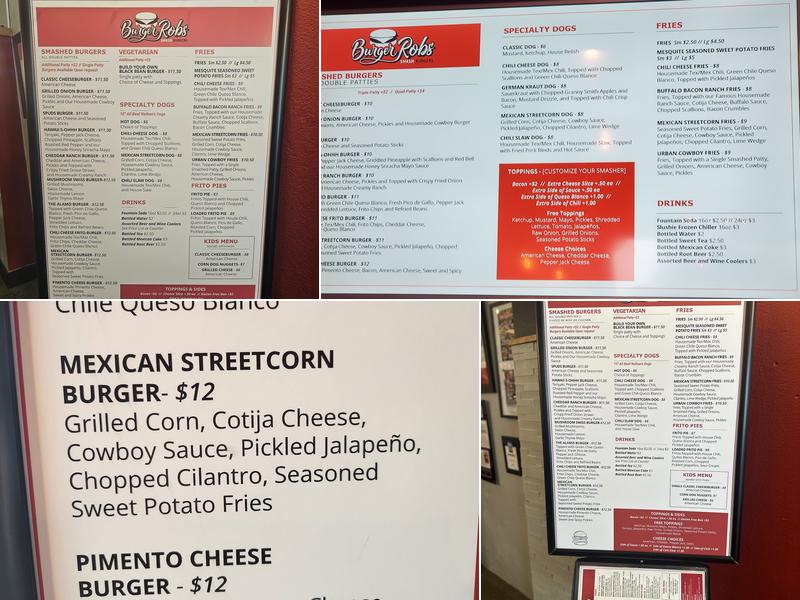 BurgerRobs Menu